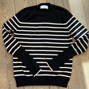 La Ligne sweater black with cream stripes in an XS